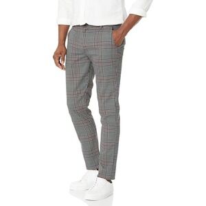 Paige Stafford Trouser Mens 36 Red Smoke Glen Plaid Slim Fit Pants M807I94-3110
